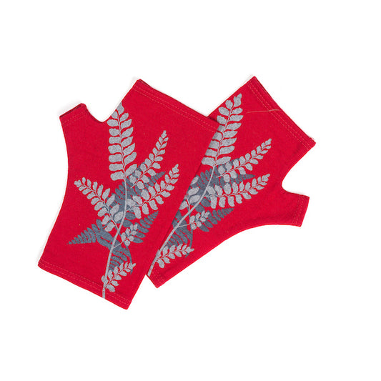 NZ Fern Design Fingerless Gloves