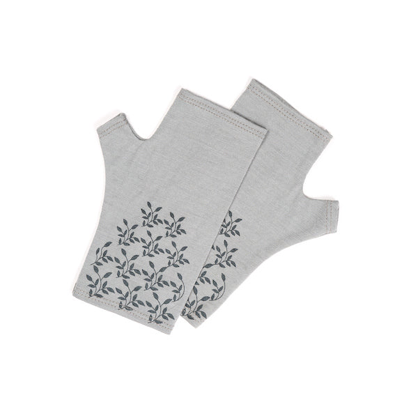 Leaves Design Fingerless Gloves