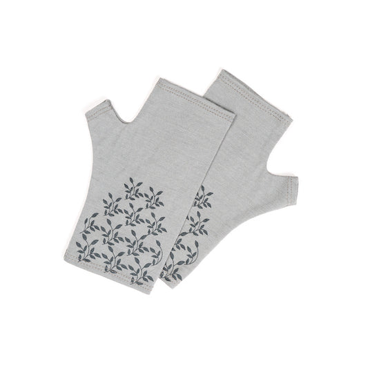 Leaves Design Fingerless Gloves