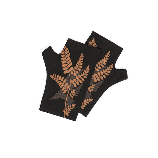 NZ Fern Design Fingerless Gloves